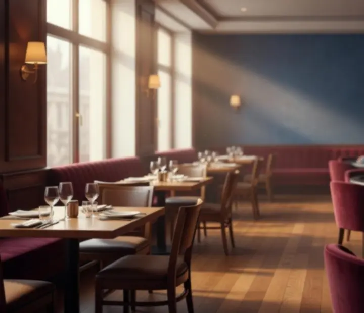 Przejście od jasnej restauracji do nastrojowego card lounge
