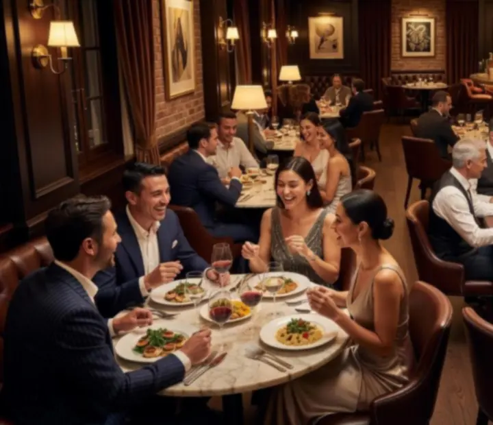 Mozaika zdjęć z wydarzeń w restauracji i salonie kart Czerwony Stół